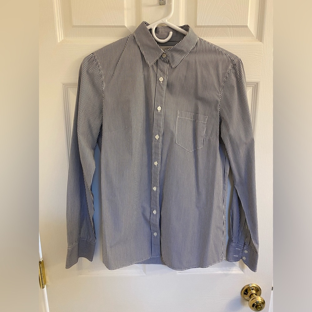 J. Crew boyfriend button down. Navy & white stripe